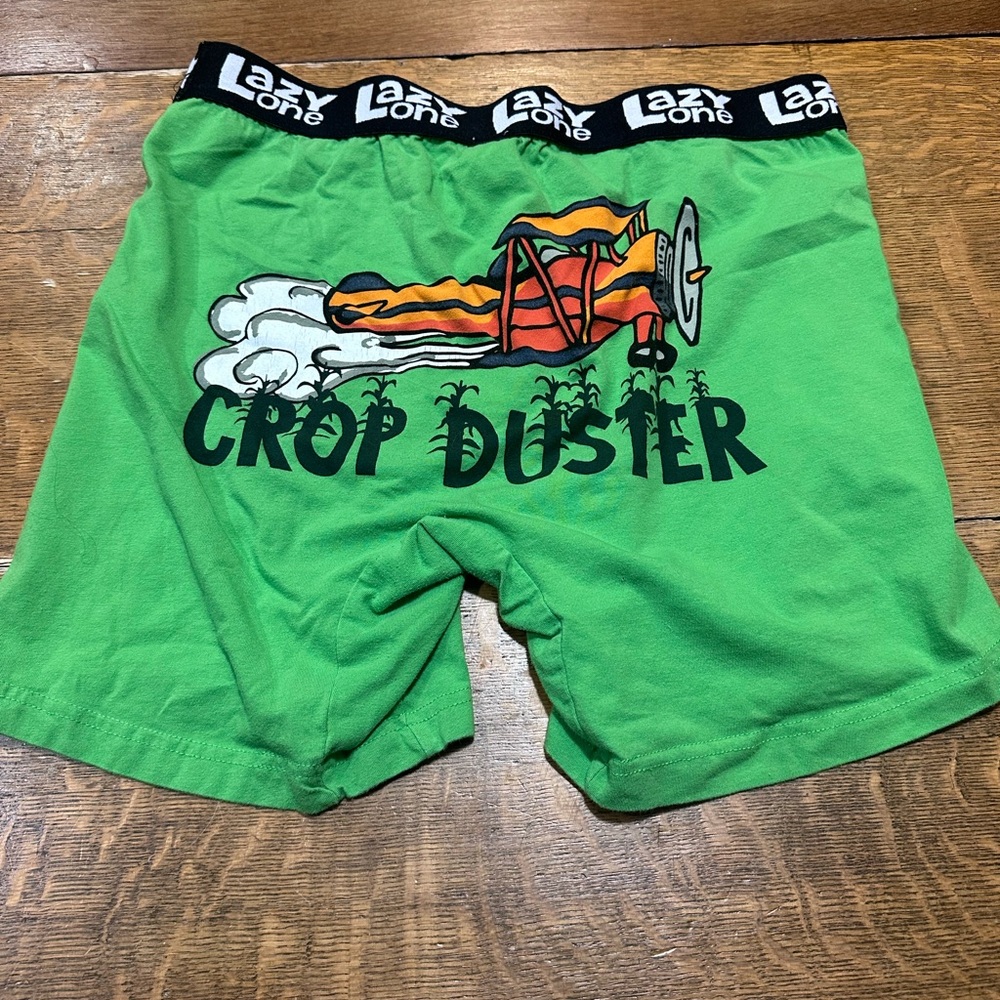 Lazy One Green Crop Duster‎ men’s boxers sz large P